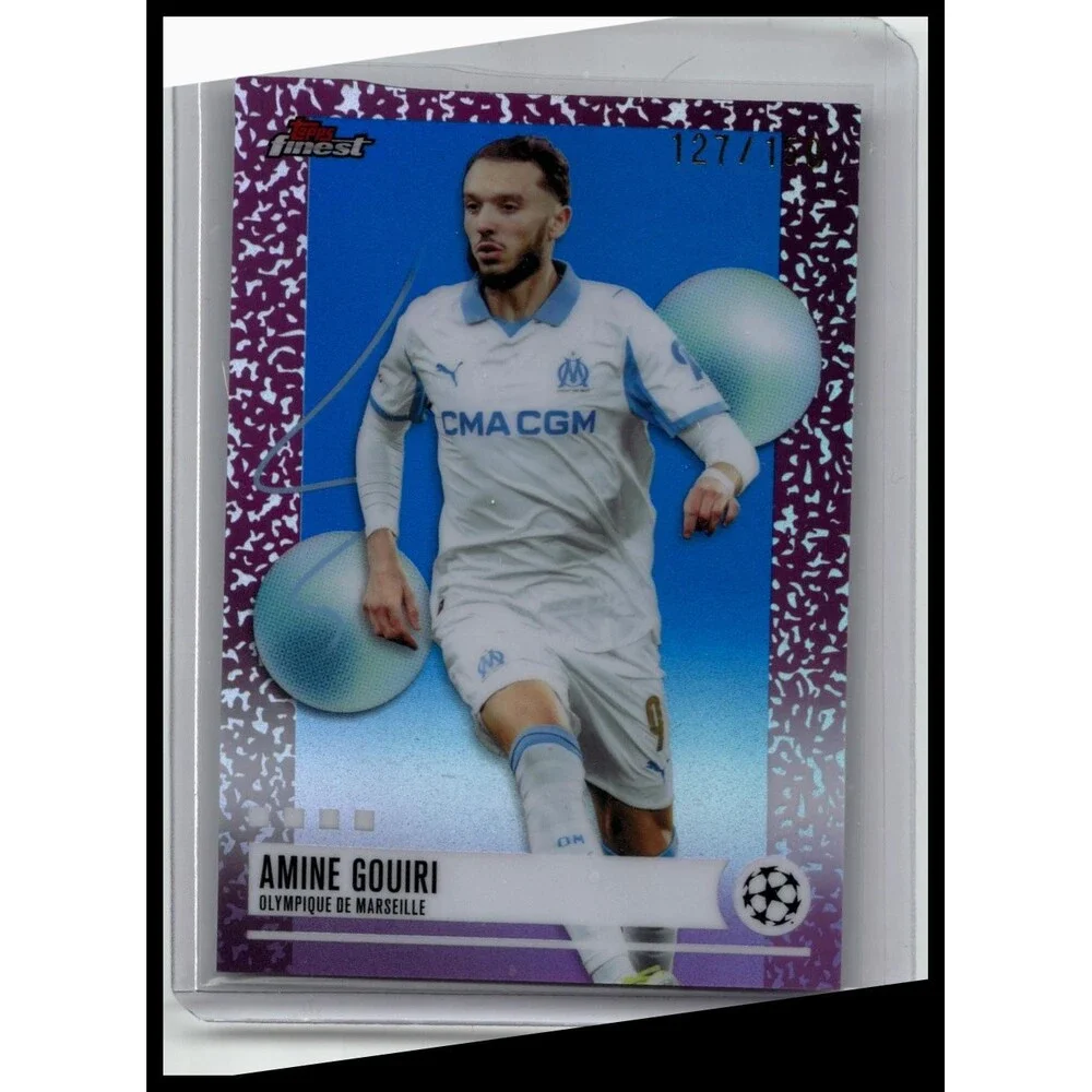 2025-26 Finest UEFA Amine Gouiri #385 Blue Refractor #/150